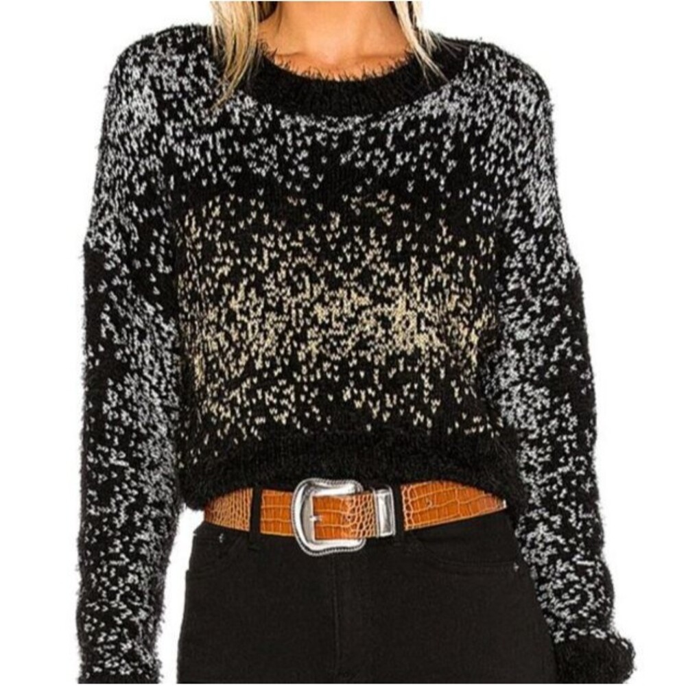 House of Harlow 1960 x Revolve Super Moon Fuzzy Metallic Sweater Size XS